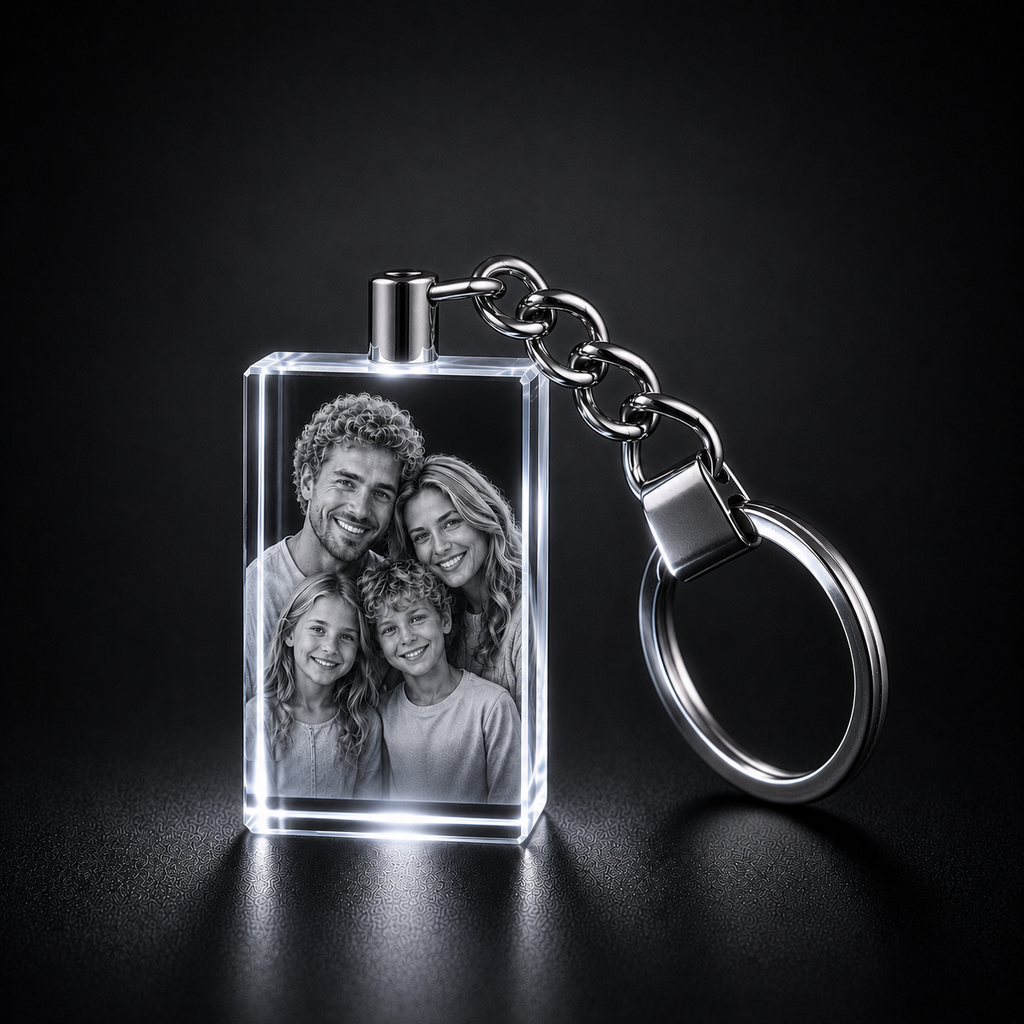 3D Crystal LED Light Keyring