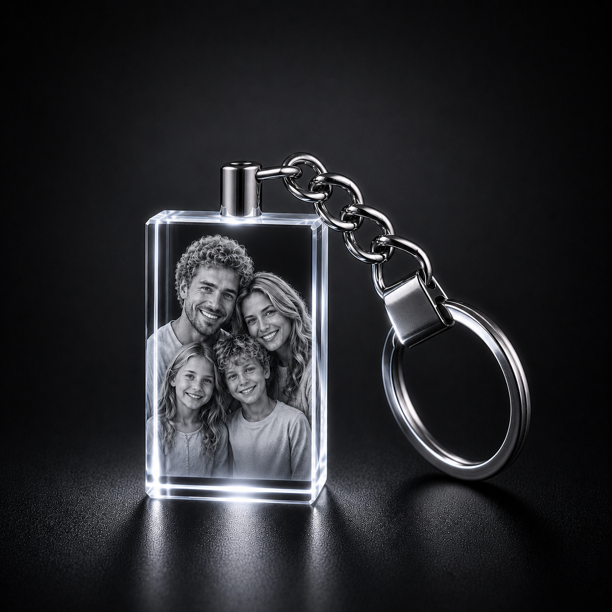 3D Crystal LED Light Keyring