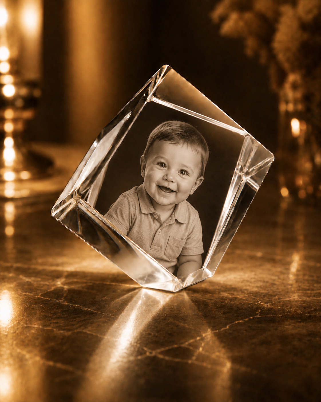 3D Crystal Cube (Large)