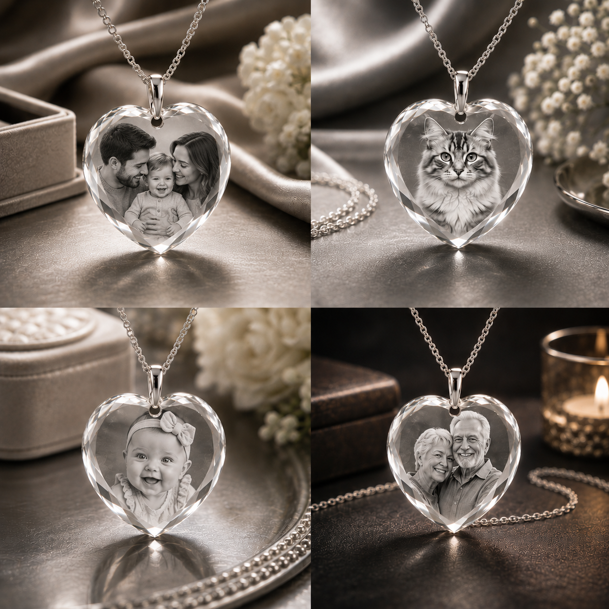3D Crystal Heart Pendant
