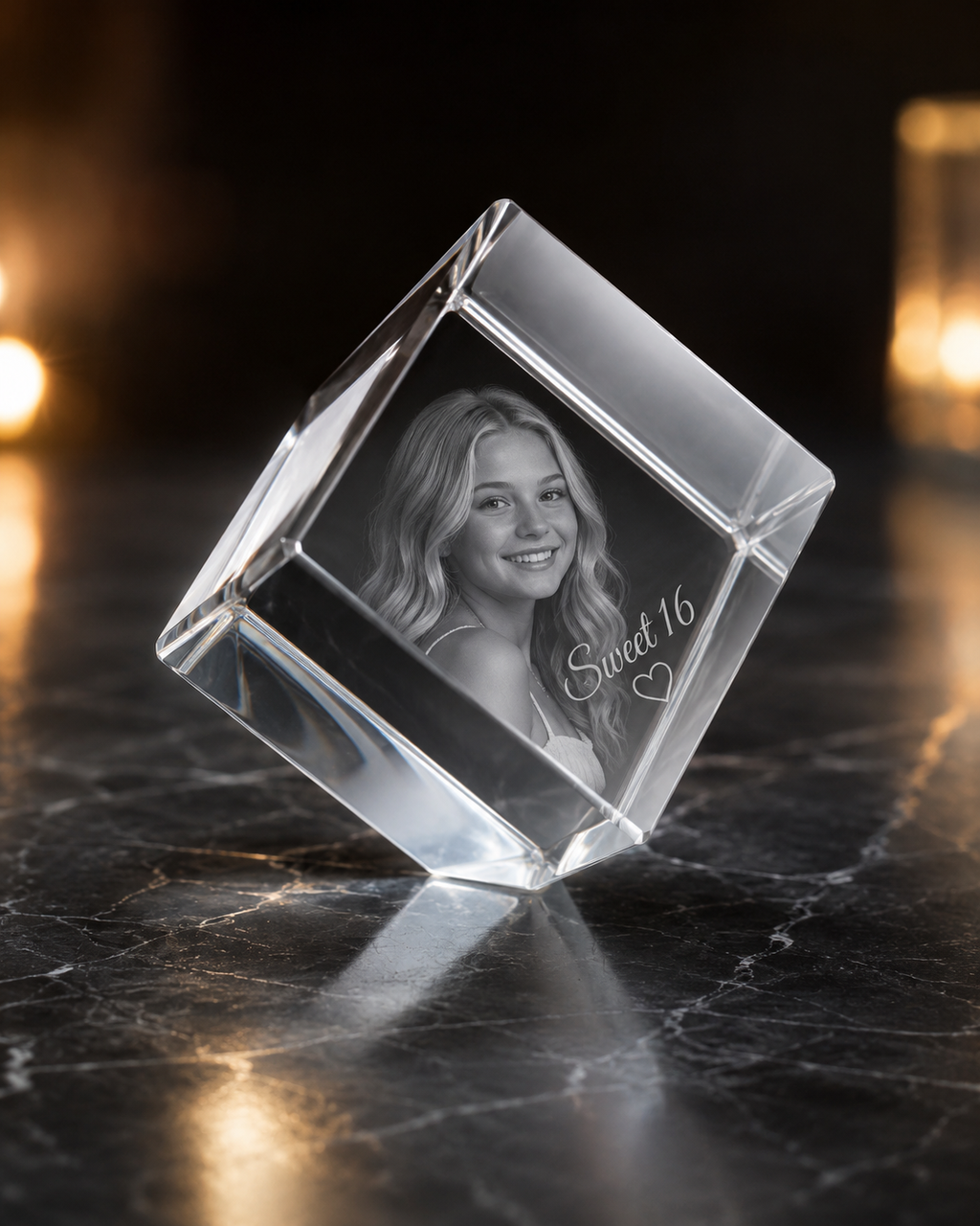 3D Crystal Cube (Large)