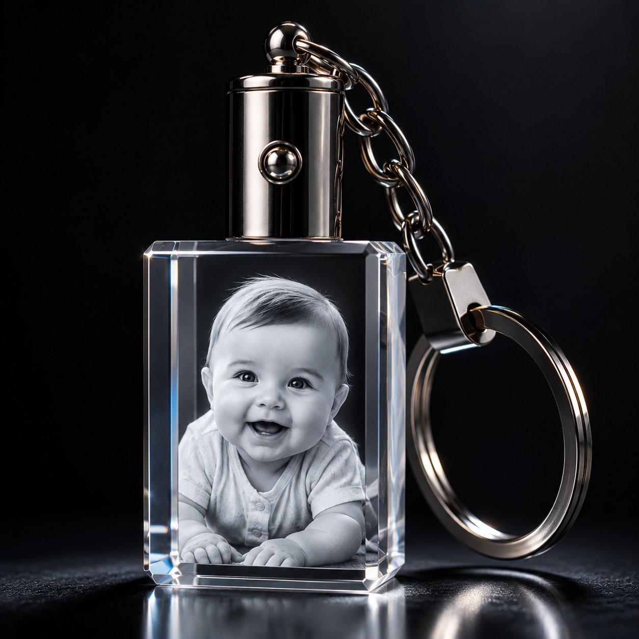 3D Crystal LED Light Keyring