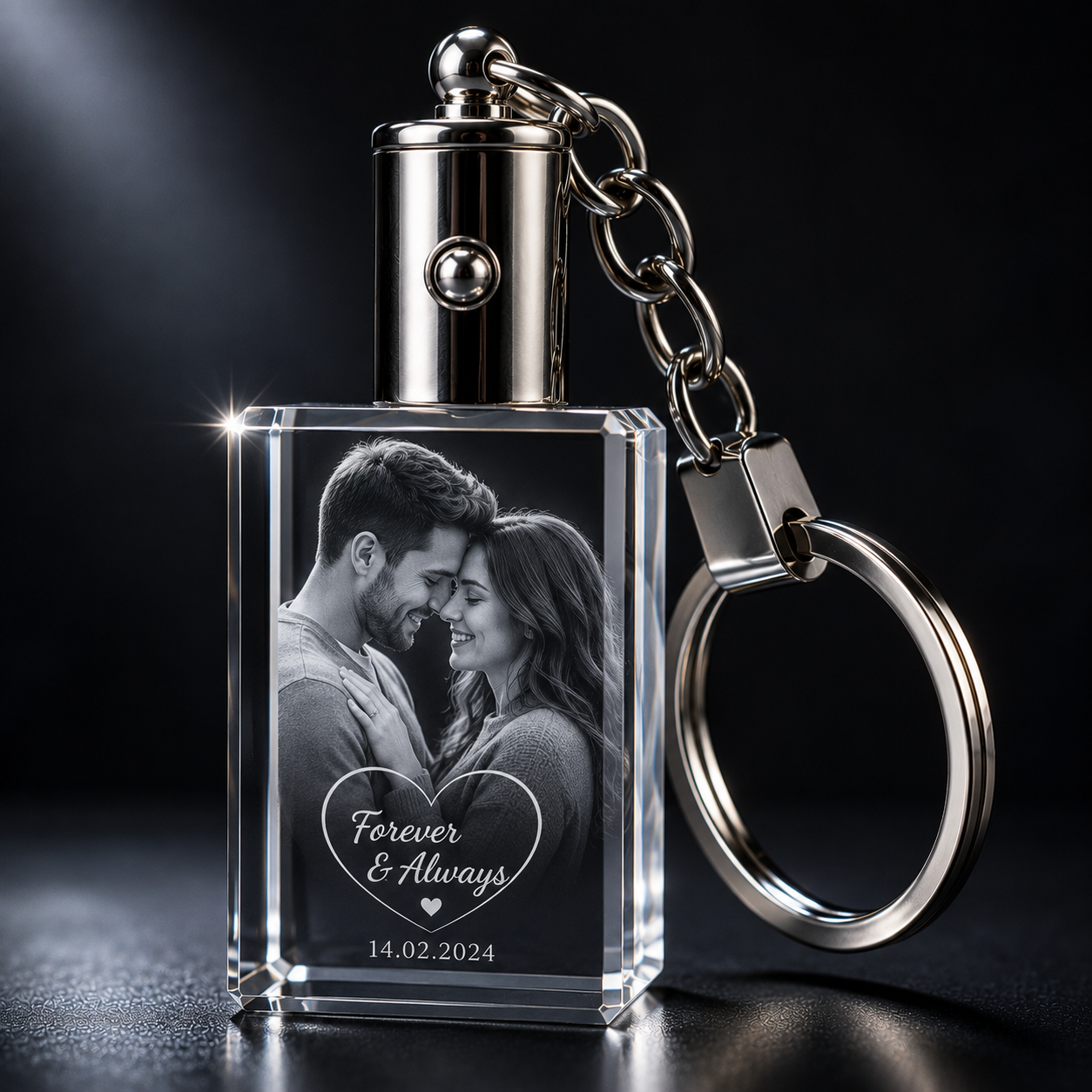 3D Crystal LED Light Keyring