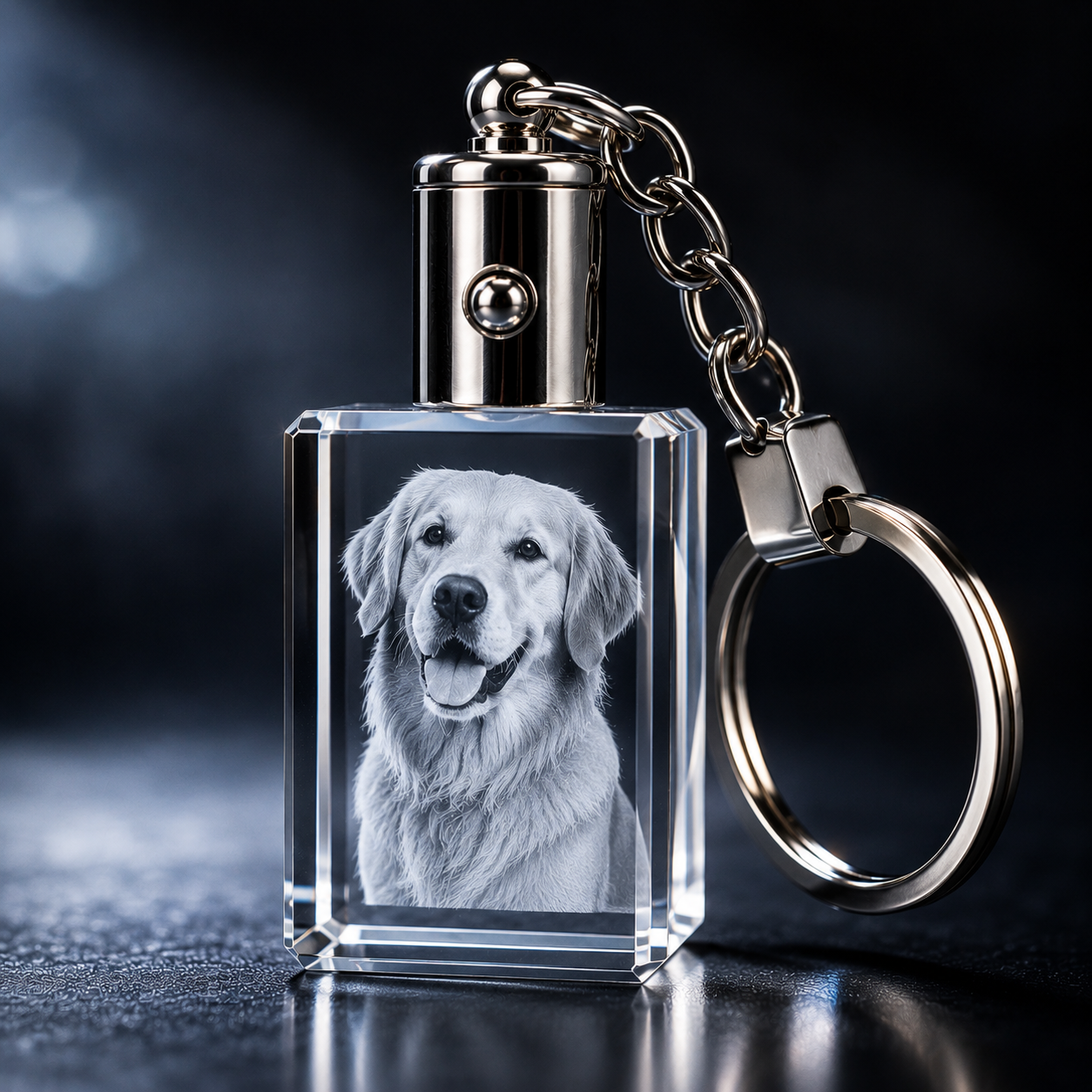 3D Crystal LED Light Keyring