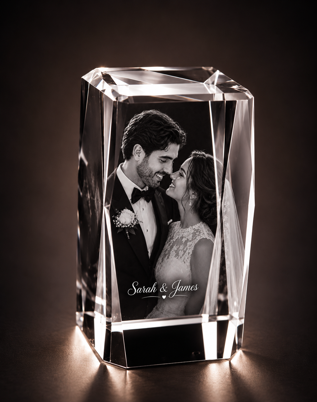 3D Crystal Diamond-Cut Column