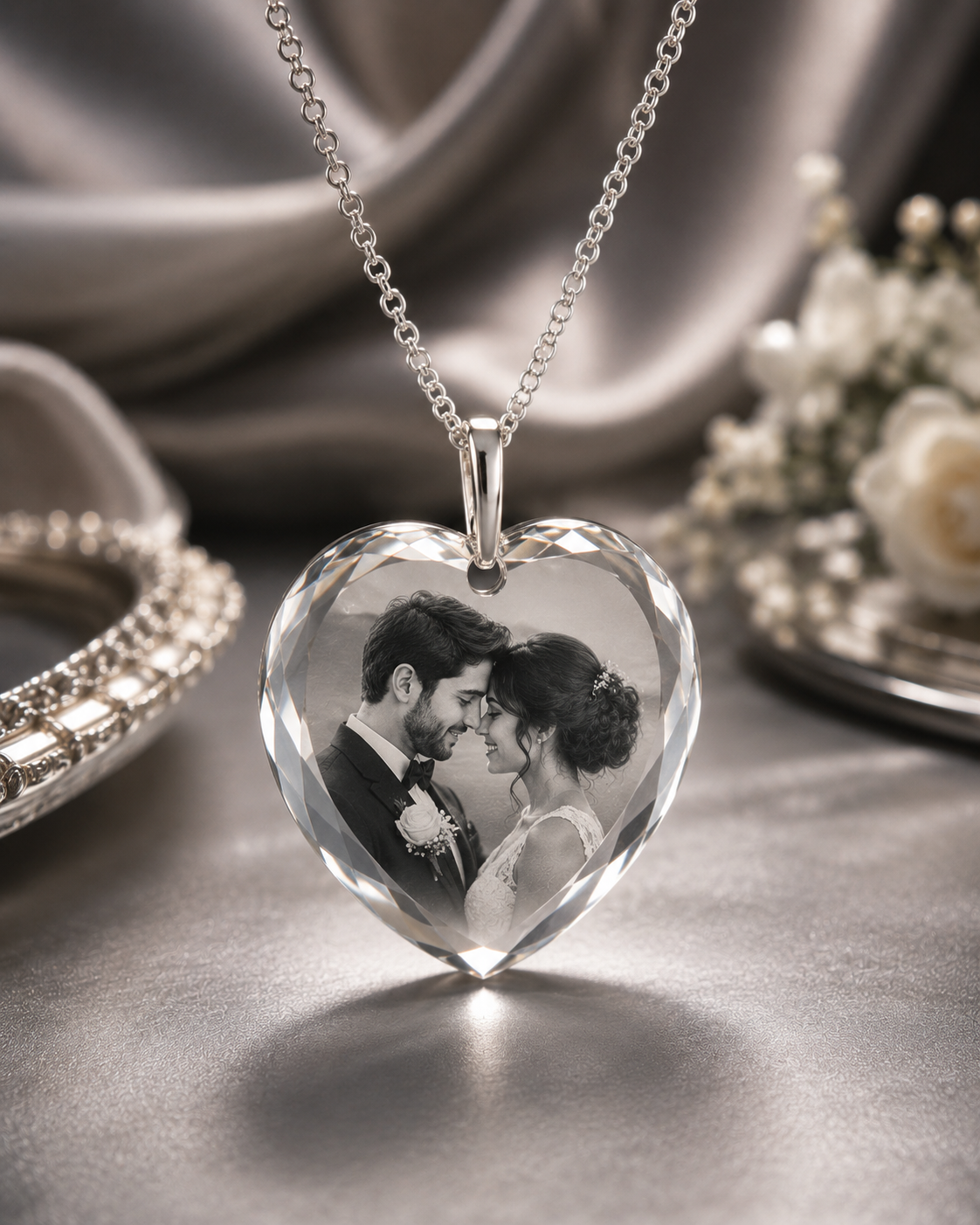 3D Crystal Heart Pendant