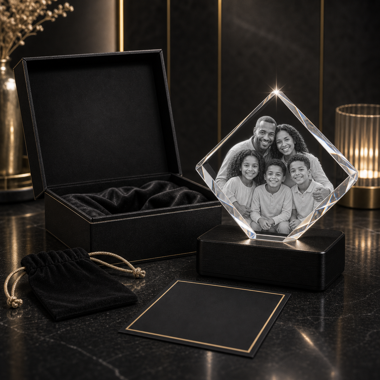 3D Crystal Cut Corner Square