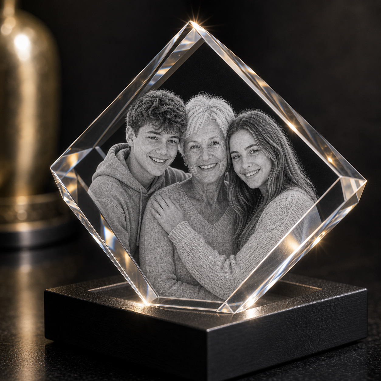 3D Crystal Cut Corner Square