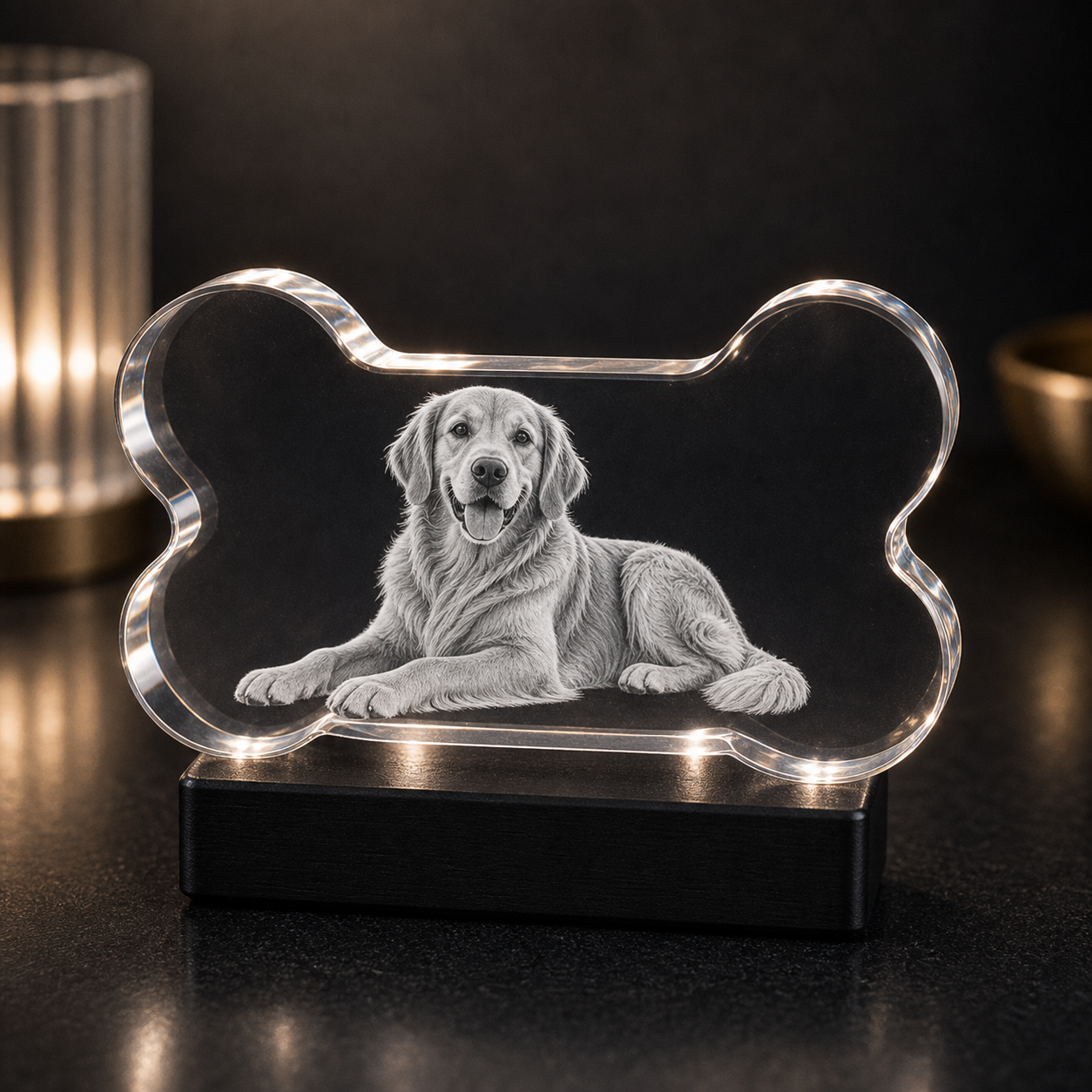 3D Crystal Dog Bone