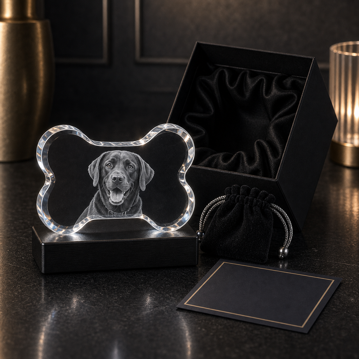 3D Crystal Dog Bone