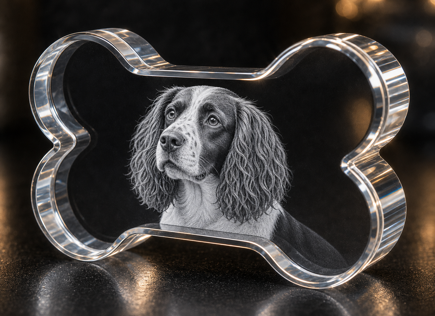 3D Crystal Dog Bone