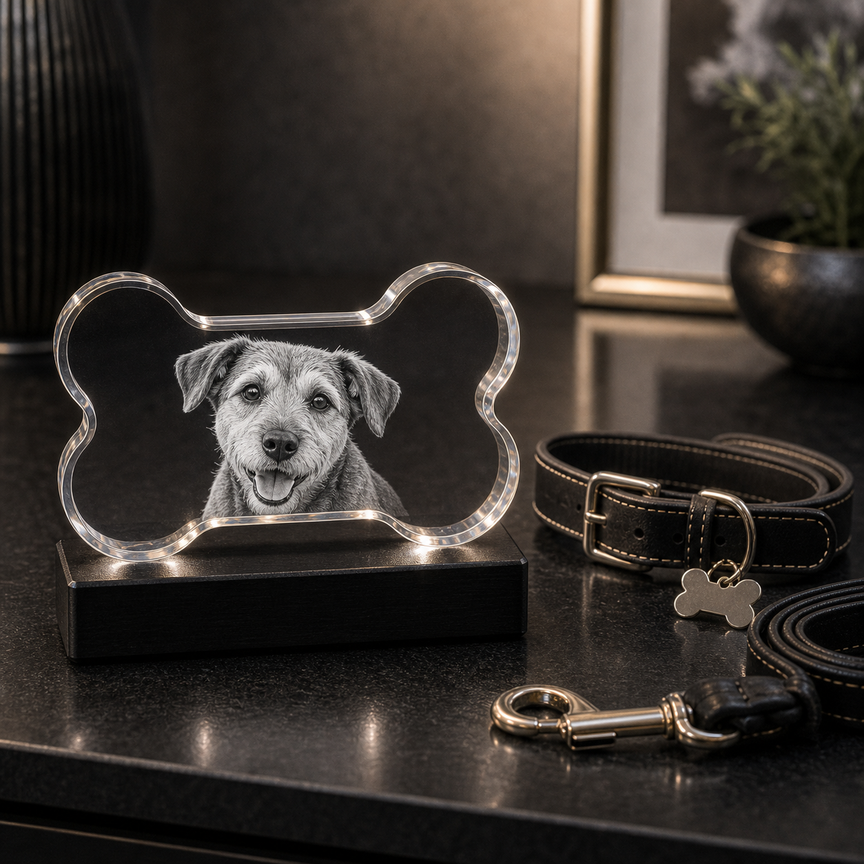 3D Crystal Dog Bone