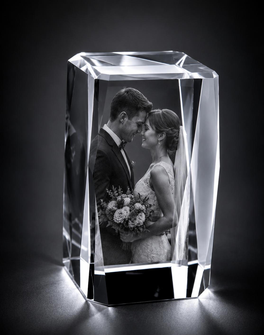 3D Crystal Diamond-Cut Column