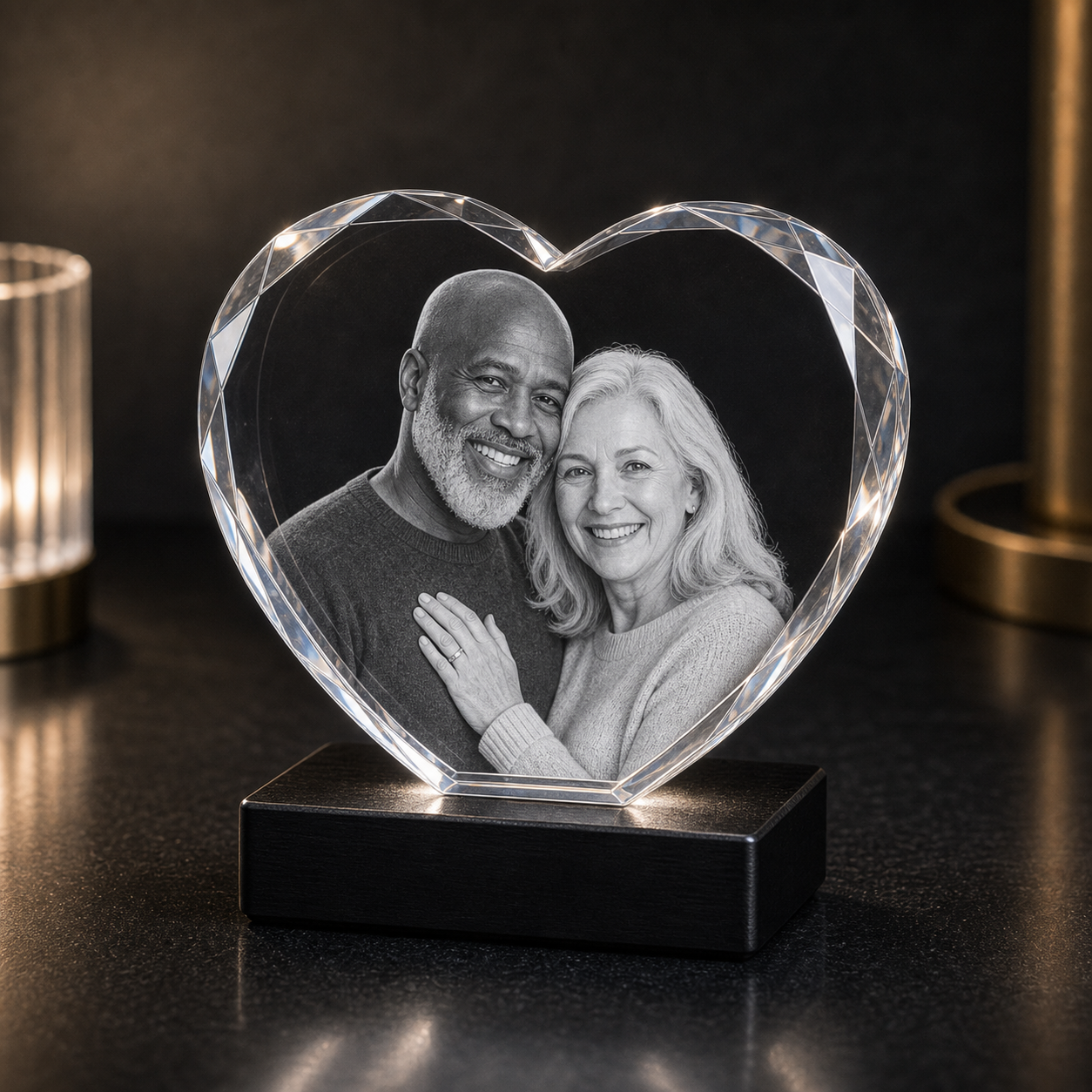3D Crystal Heart Medium