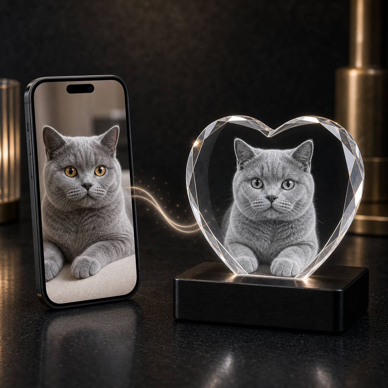 3D Crystal Heart Medium