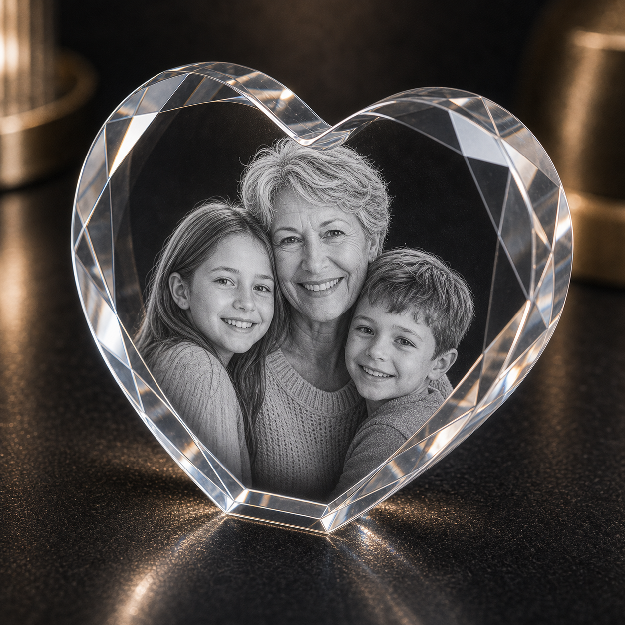 3D Crystal Heart Medium