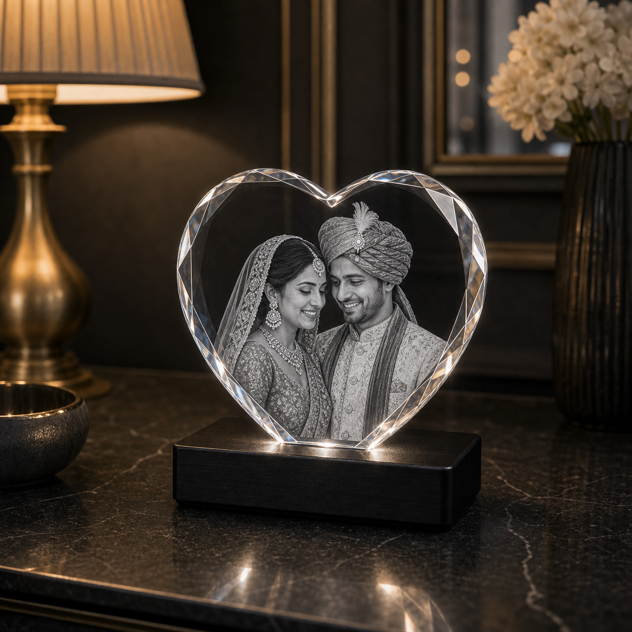 3D Crystal Heart Medium