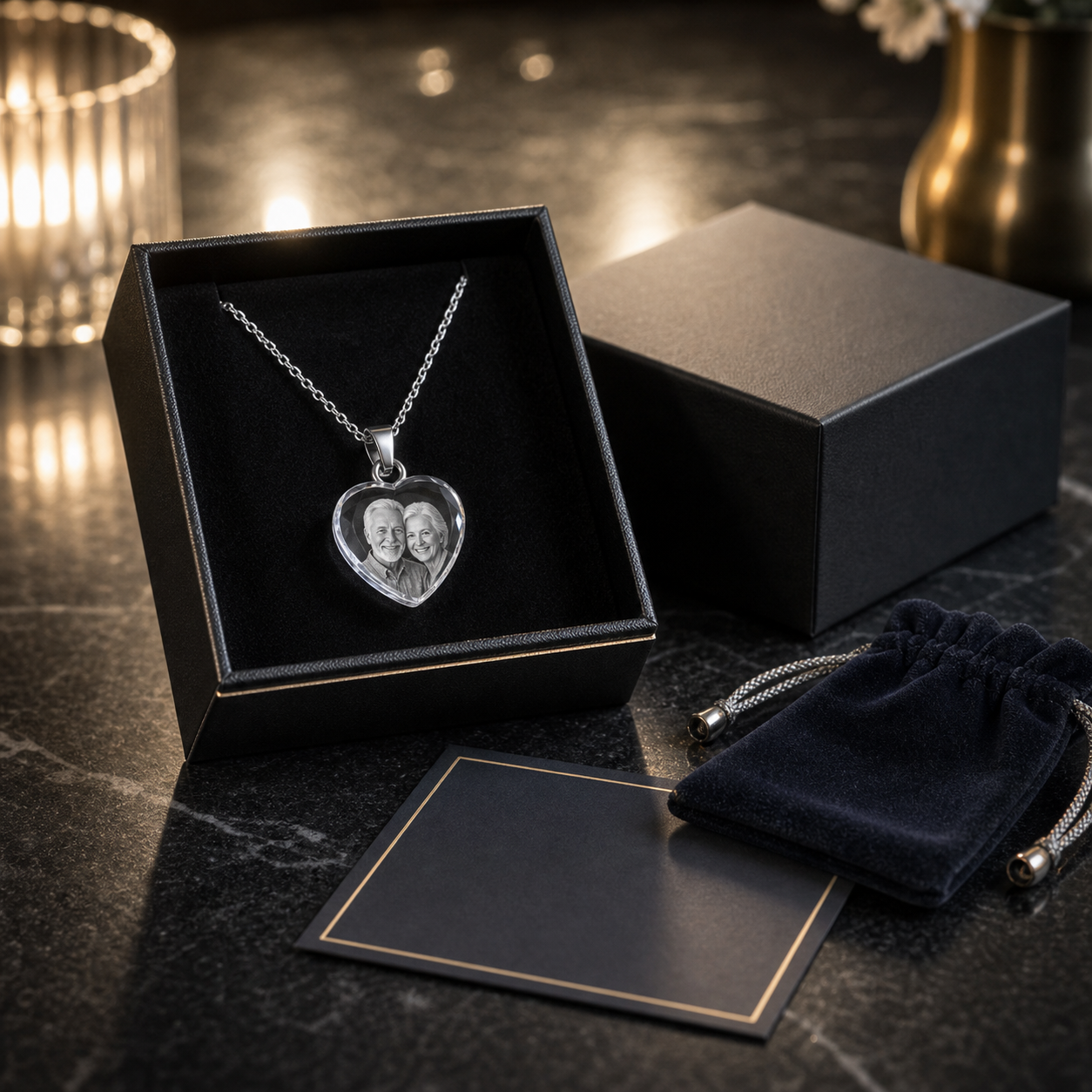 3D Crystal Heart Necklace