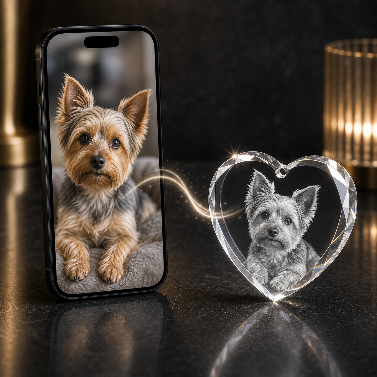 3D Crystal Heart Pendant