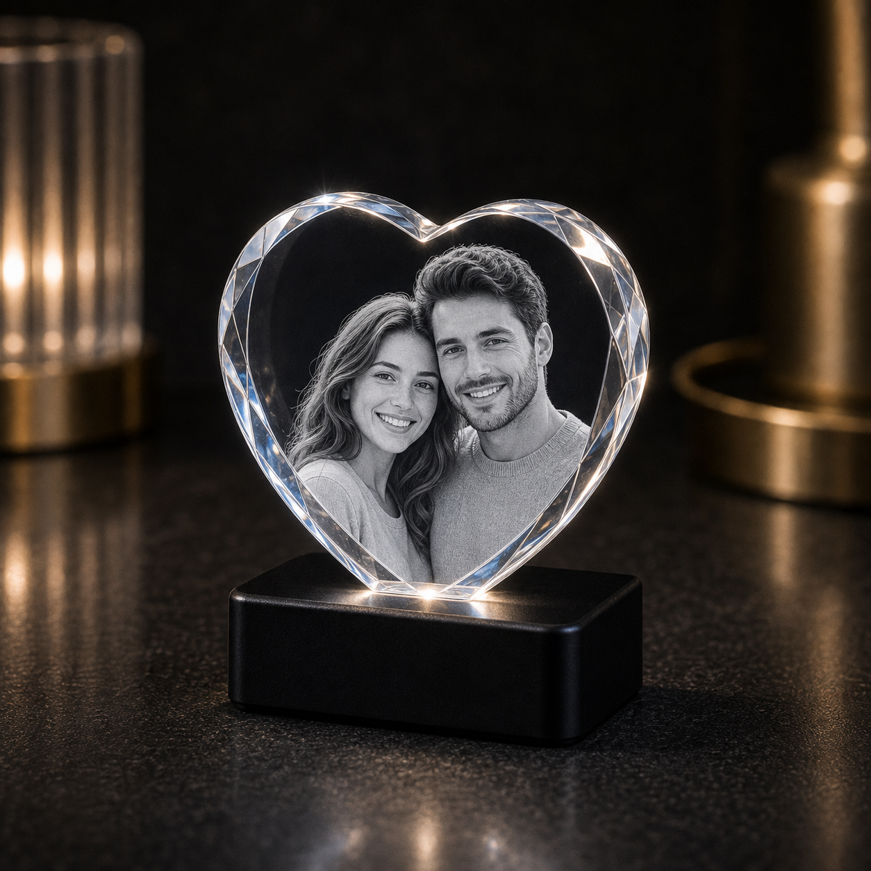 3D Crystal Heart Small