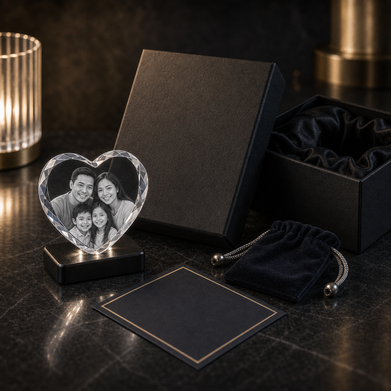 3D Crystal Heart Small
