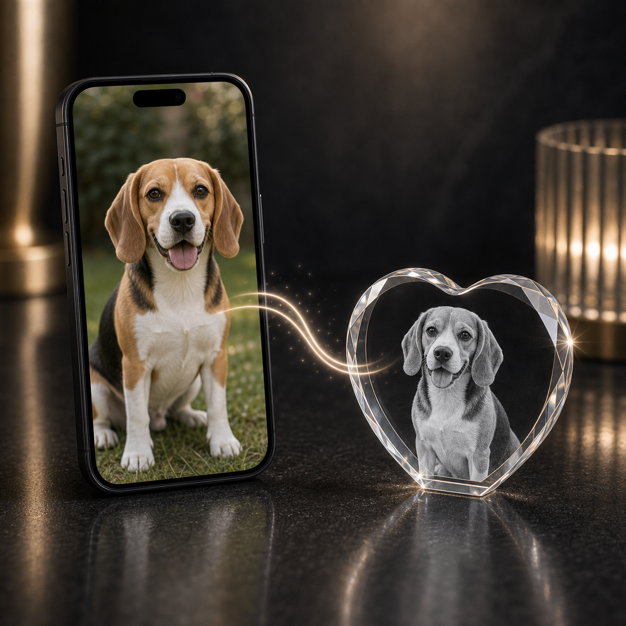 3D Crystal Heart Small