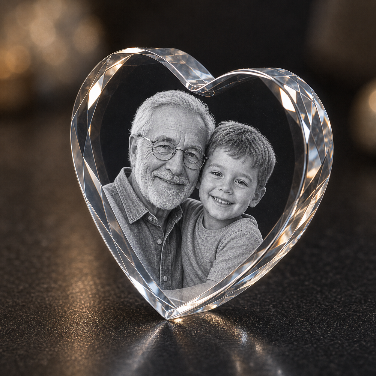 3D Crystal Heart Small
