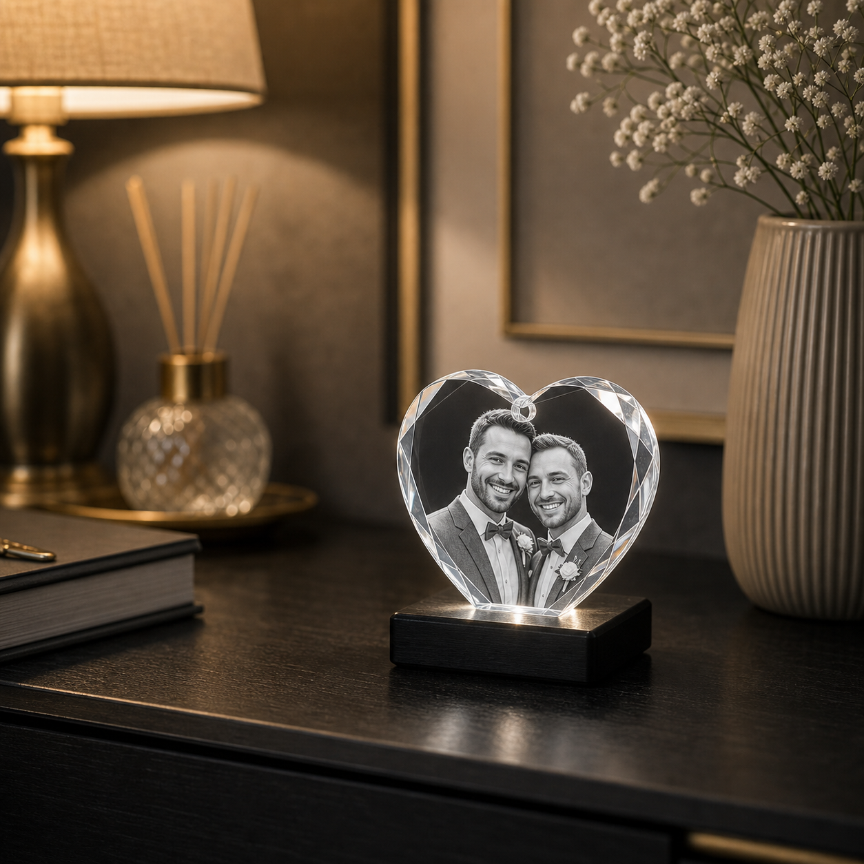 3D Crystal Heart Small
